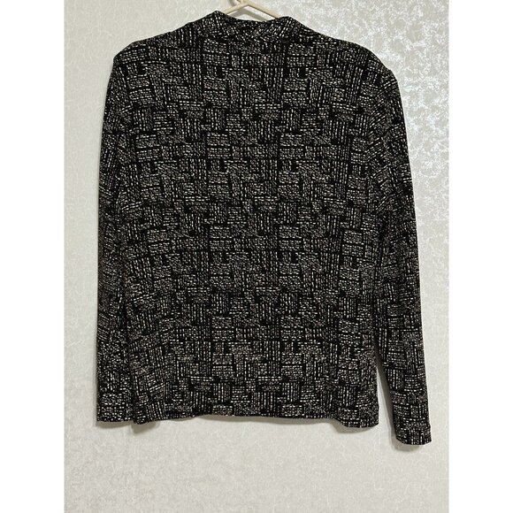 Draper's & Damons Metallic Sparkle Gold Shimmer Glittery Zip Jacket Petite PM - Picture 2 of 5